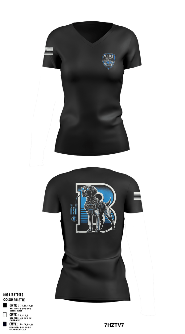 Lake Mary Bravo Squad 92400504 Women's Short Sleeve V-neck Shirt - 1