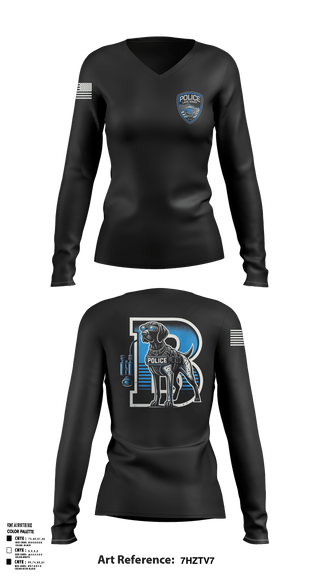 Lake Mary Bravo Squad 92400504 Women's Long Sleeve V-neck Shirt - 1