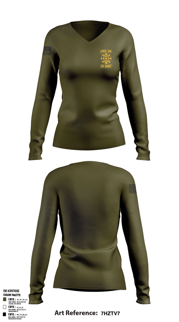 110th Women's Long Sleeve V-neck Shirt - 1
