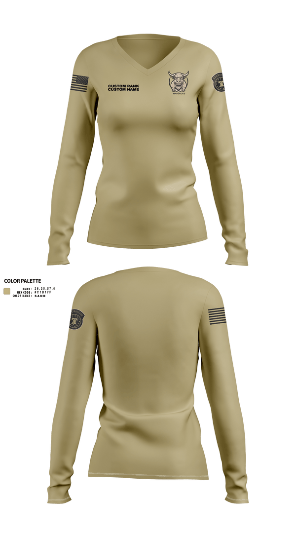 fallon-army-recruiting-station Women's Long Sleeve V-neck Shirt -22