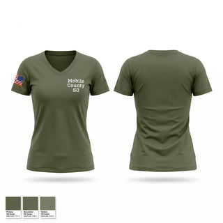 Womens Short Sleeve Vneck Shirt, Mobile County SO, Police, Teamtime, Team time, sublimation, custom sports apparel, team uniforms, spirit wear, spiritwear, sports uniforms, custom shirts, team store, custom team store, fundraiser sports, apparel fundraiser