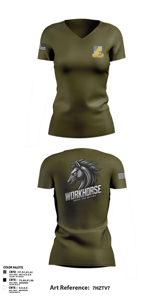 224th MI 54422647 Women's Short Sleeve V-neck Shirt -1