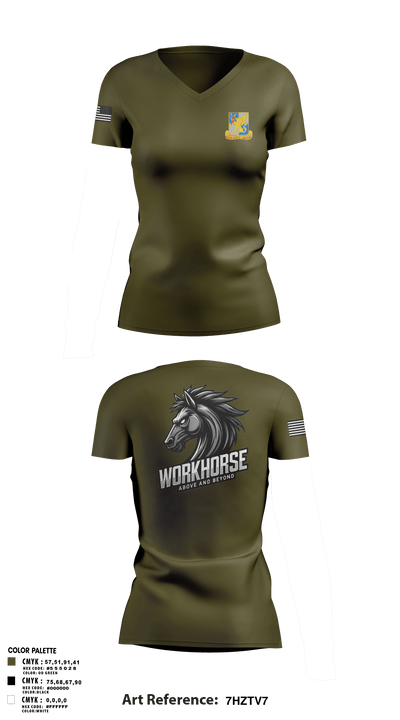 224th MI 54422647 Women's Short Sleeve V-neck Shirt -1