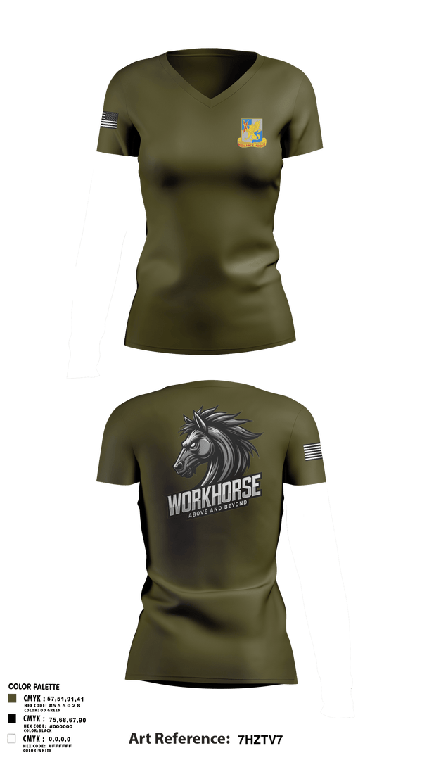 224th MI 54422647 Women's Short Sleeve V-neck Shirt -1