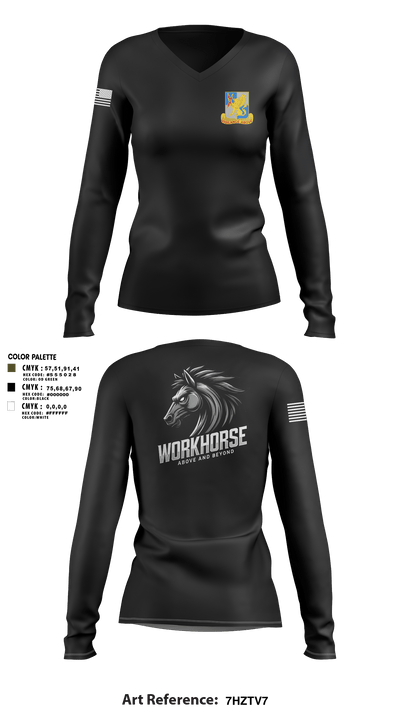 224th MI 54422647 Women's Long Sleeve V-neck Shirt - 2