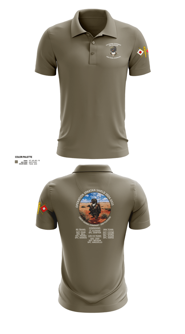 338th Signal Company 46558189 Short Sleeve Performance Polo - 6