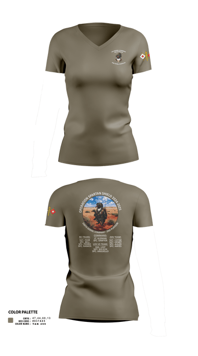 338th Signal Company 46558189 Women's Short Sleeve V-neck Shirt -6
