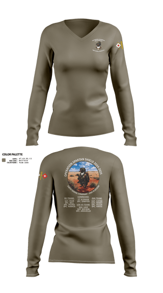 338th Signal Company 46558189 Women's Long Sleeve V-neck Shirt - 6