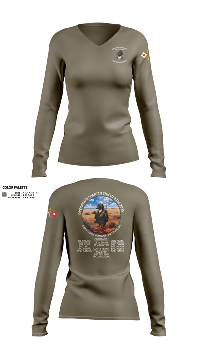 338th Signal Company 46558189 Women's Long Sleeve V-neck Shirt - 6