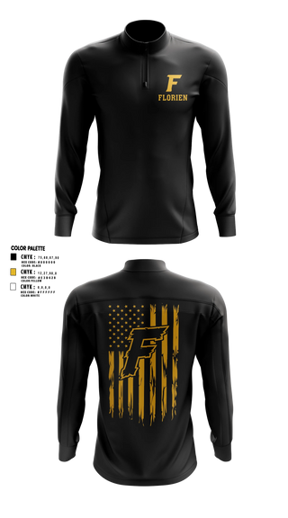 Quarter Zip Jacket, Florien Blackcats, Softball, Teamtime, Team time, sublimation, custom sports apparel, team uniforms, spirit wear, spiritwear, sports uniforms, custom shirts, team store, custom team store, fundraiser sports, apparel fundraiser