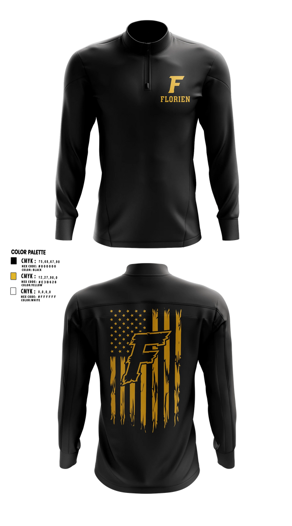 Quarter Zip Jacket, Florien Blackcats, Softball, Teamtime, Team time, sublimation, custom sports apparel, team uniforms, spirit wear, spiritwear, sports uniforms, custom shirts, team store, custom team store, fundraiser sports, apparel fundraiser