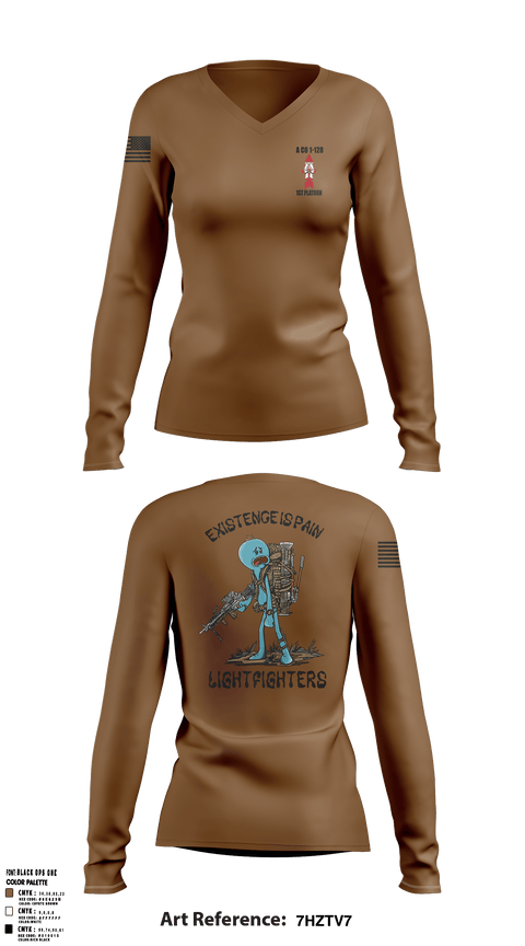 A. Co 1-128 97646593 Women's Long Sleeve V-neck Shirt - 1