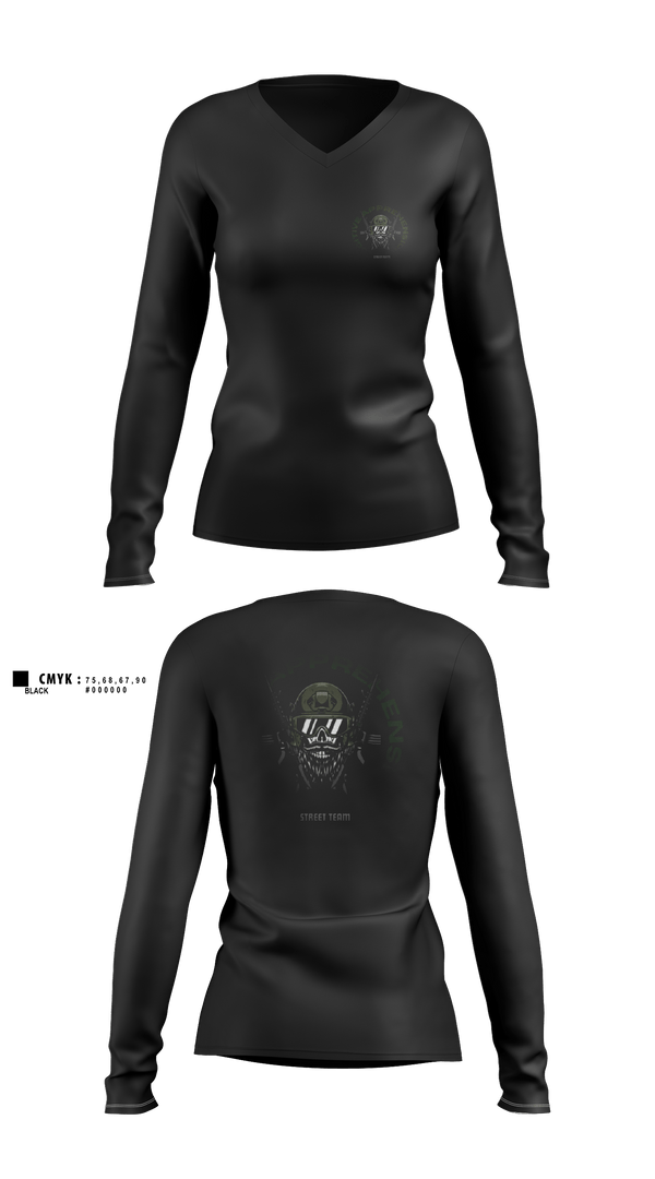 F.A.S.T. 76106673 Women's Long Sleeve V-neck Shirt - 3