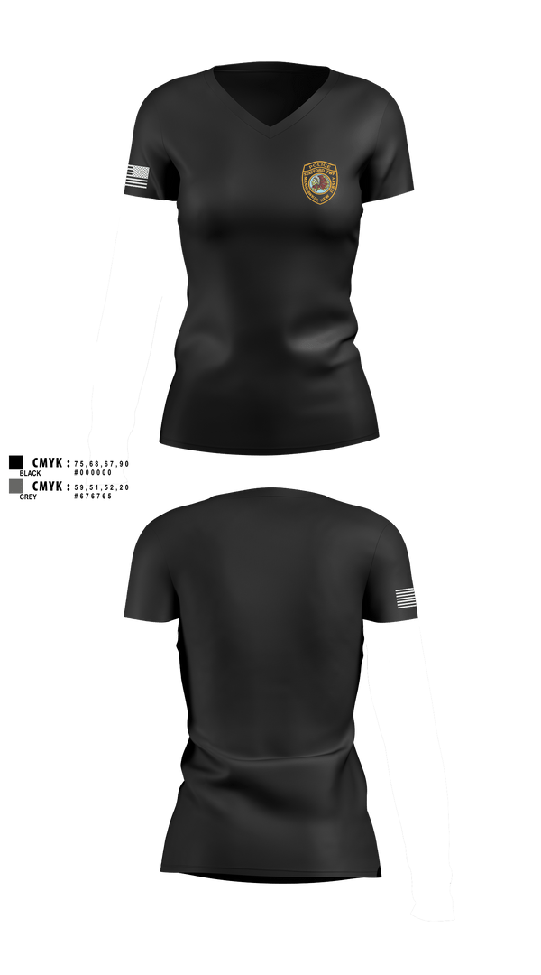 Stafford Police K9 88885313 Women's Short Sleeve V-neck Shirt - 1