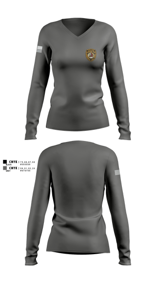 Stafford Police K9 88885313 Women's Long Sleeve V-neck Shirt - 2