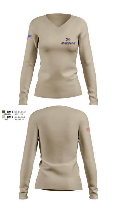 American Telecom 6346011 Women's Long Sleeve V-neck Shirt - 2