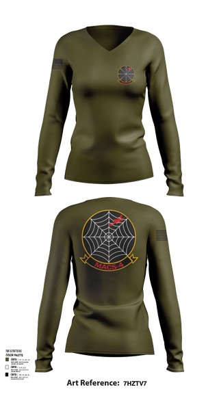 Macs 4 34547143 Women's Long Sleeve V-neck Shirt - 1