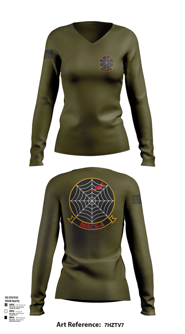 Macs 4 34547143 Women's Long Sleeve V-neck Shirt - 1