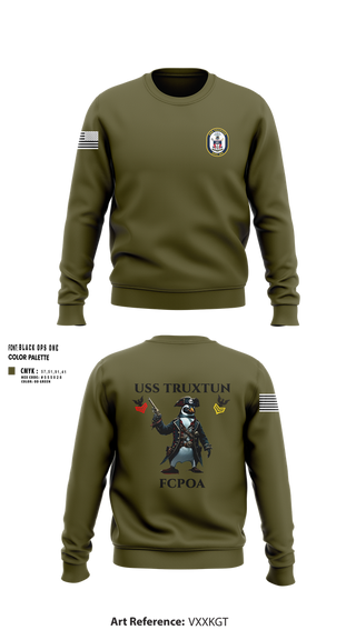 Crew Neck Sweatshirt, USS TRUXTUN DDG 103, Navy, Teamtime, Team time, sublimation, custom sports apparel, team uniforms, spirit wear, spiritwear, sports uniforms, custom shirts, team store, custom team store, fundraiser sports, apparel fundraiser