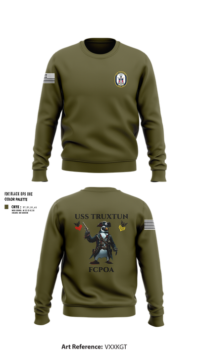 USS TRUXTUN DDG 103 86868328 Crew Neck Sweatshirt - 123