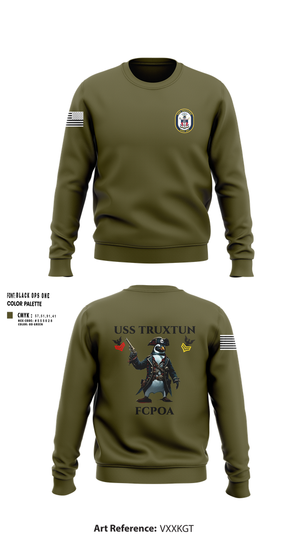 Crew Neck Sweatshirt, USS TRUXTUN DDG 103, Navy, Teamtime, Team time, sublimation, custom sports apparel, team uniforms, spirit wear, spiritwear, sports uniforms, custom shirts, team store, custom team store, fundraiser sports, apparel fundraiser
