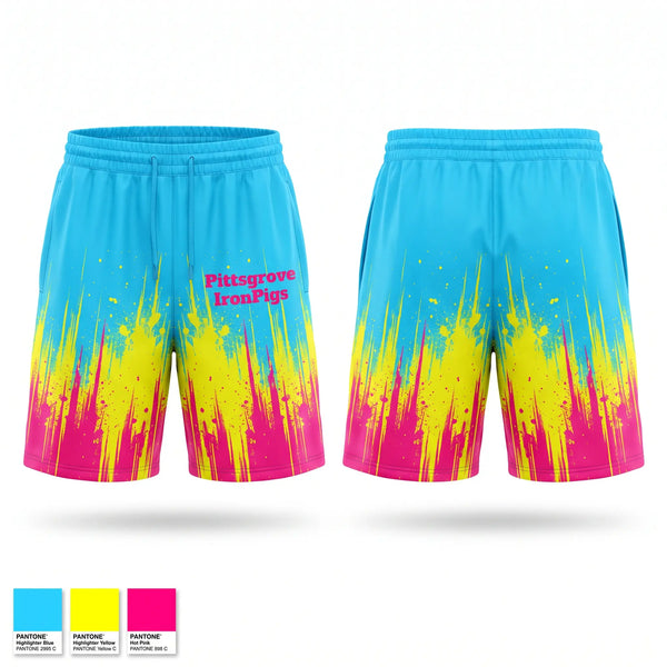 Athletic Shorts With Pockets, Pittsgrove IronPigs, Baseball, Teamtime, Team time, sublimation, custom sports apparel, team uniforms, spirit wear, spiritwear, sports uniforms, custom shirts, team store, custom team store, fundraiser sports, apparel fundraiser