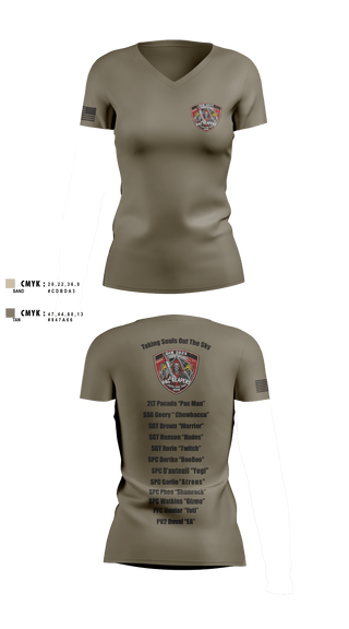 4-3 ADA 25720593 Women's Short Sleeve V-neck Shirt - 6