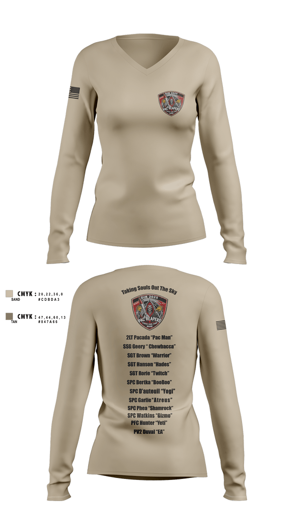 4-3 ADA 25720593 Women's Long Sleeve V-neck Shirt - 4