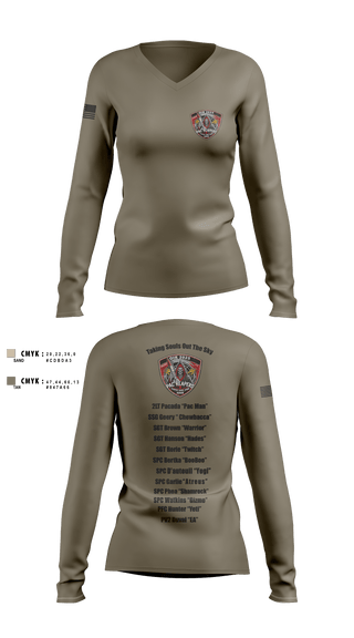 4-3 ADA 25720593 Women's Long Sleeve V-neck Shirt - 6