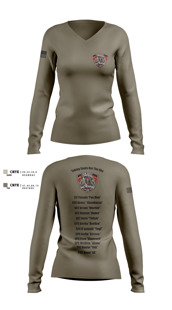 4-3 ADA 25720593 Women's Long Sleeve V-neck Shirt - 6
