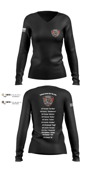 4-3 ADA 25720593 Women's Long Sleeve V-neck Shirt - 5