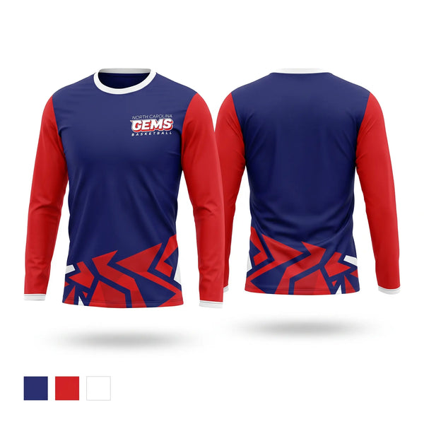 Long Sleeve Performance Shirt, NC LADY GEMS, Women's Basketball, Teamtime, Team time, sublimation, custom sports apparel, team uniforms, spirit wear, spiritwear, sports uniforms, custom shirts, team store, custom team store, fundraiser sports, apparel fundraiser