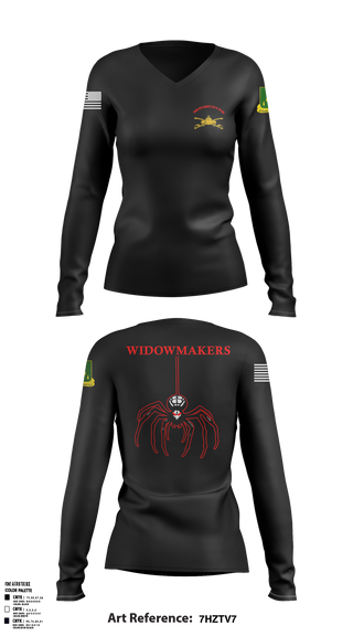 2ND PLT, Beast Company, 4-70th AR 45208943 Women's Long Sleeve V-neck Shirt - 1