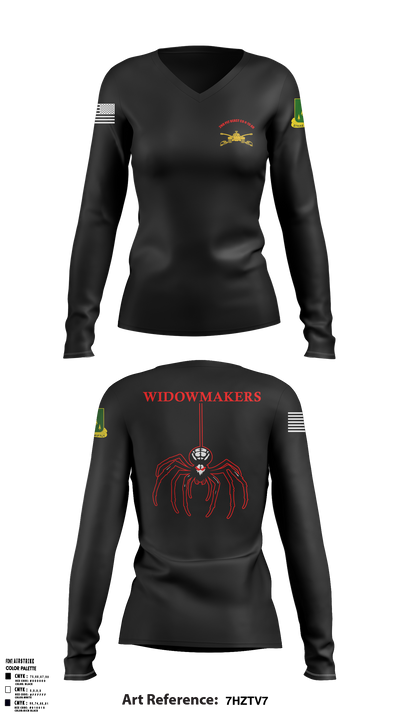 2ND PLT, Beast Company, 4-70th AR 45208943 Women's Long Sleeve V-neck Shirt - 1