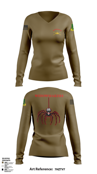 2ND PLT, Beast Company, 4-70th AR 45208943 Women's Long Sleeve V-neck Shirt - 2