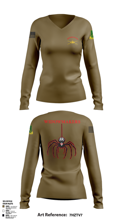 2ND PLT, Beast Company, 4-70th AR 45208943 Women's Long Sleeve V-neck Shirt - 2