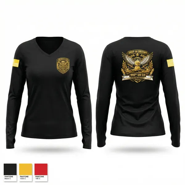Womens Long Sleeve Vneck Shirt, 998th QM Co, Army, Teamtime, Team time, sublimation, custom sports apparel, team uniforms, spirit wear, spiritwear, sports uniforms, custom shirts, team store, custom team store, fundraiser sports, apparel fundraiser