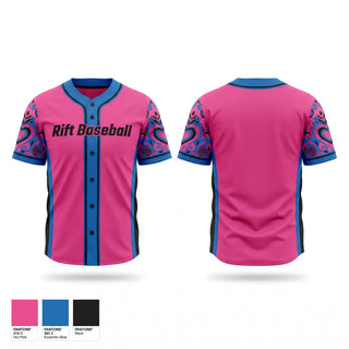 Full Button Baseball Jersey, Rift Baseball, Baseball, Teamtime, Team time, sublimation, custom sports apparel, team uniforms, spirit wear, spiritwear, sports uniforms, custom shirts, team store, custom team store, fundraiser sports, apparel fundraiser