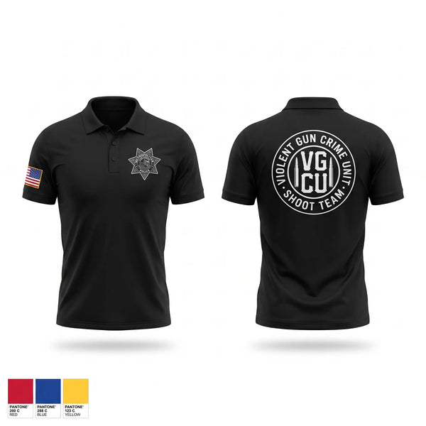 Short Sleeve Performance Polo, Violent Gun Crime Unit, Police, Teamtime, Team time, sublimation, custom sports apparel, team uniforms, spirit wear, spiritwear, sports uniforms, custom shirts, team store, custom team store, fundraiser sports, apparel fundraiser