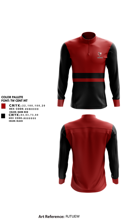 Crystal City High School Hornets Basketball 19649692 Quarter Zip Jacket - 1