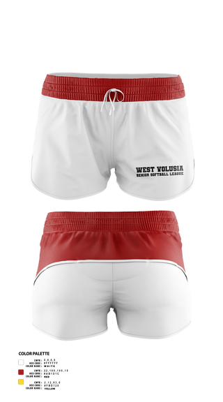 West Volusia Senior Softball League 44766656 Women's Shorts - 1