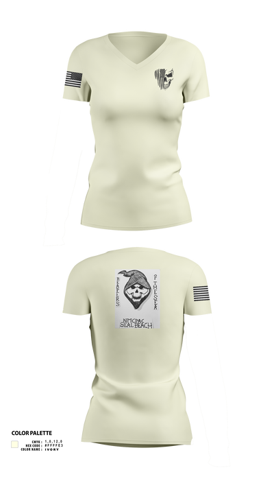 NMCPAC Seal Beach 31658085 Women's Short Sleeve V-neck Shirt -2