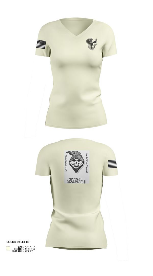 NMCPAC Seal Beach 31658085 Women's Short Sleeve V-neck Shirt -2