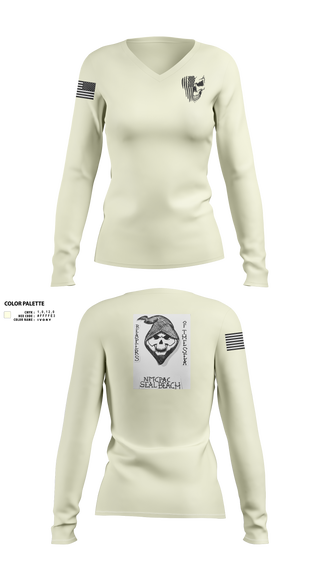 NMCPAC Seal Beach 31658085 Women's Long Sleeve V-neck Shirt - 2