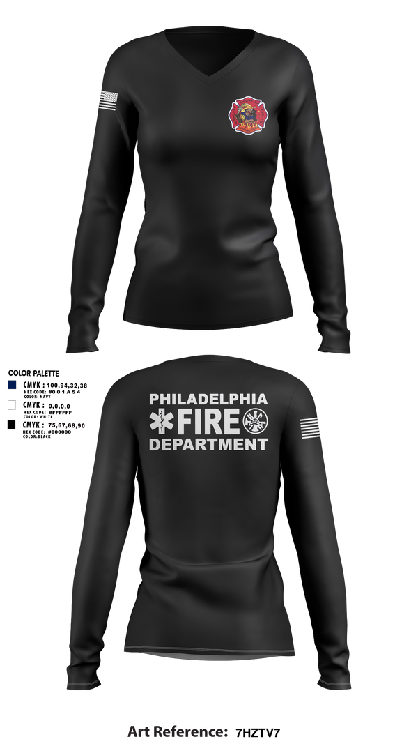 Engine 40 Ladder 4 Medic 19 58015136 Women's Long Sleeve V-neck Shirt - 102
