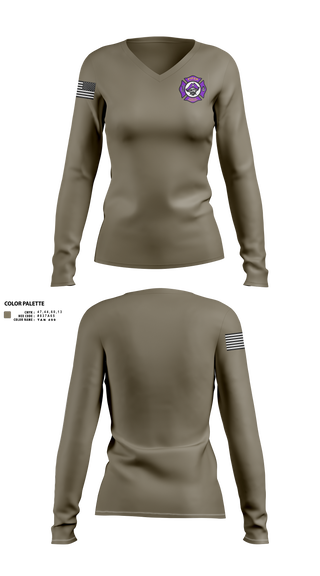 Piper High School Public Services Academy 74445509 Women's Long Sleeve V-neck Shirt -3