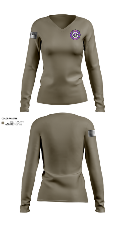 Piper High School Public Services Academy 74445509 Women's Long Sleeve V-neck Shirt -3