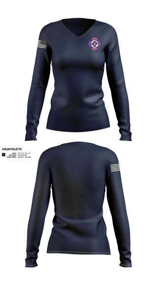 Piper High School Public Services Academy 74445509 Women's Long Sleeve V-neck Shirt - 4