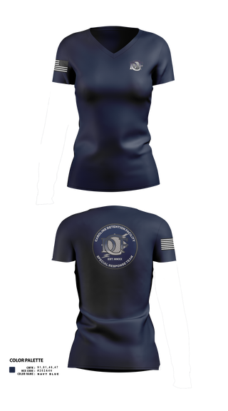 Caroline Detention Facility 57088253 Women's Short Sleeve V-neck Shirt - 10