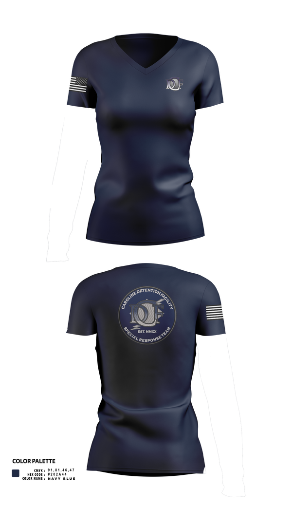 Caroline Detention Facility 57088253 Women's Short Sleeve V-neck Shirt - 10
